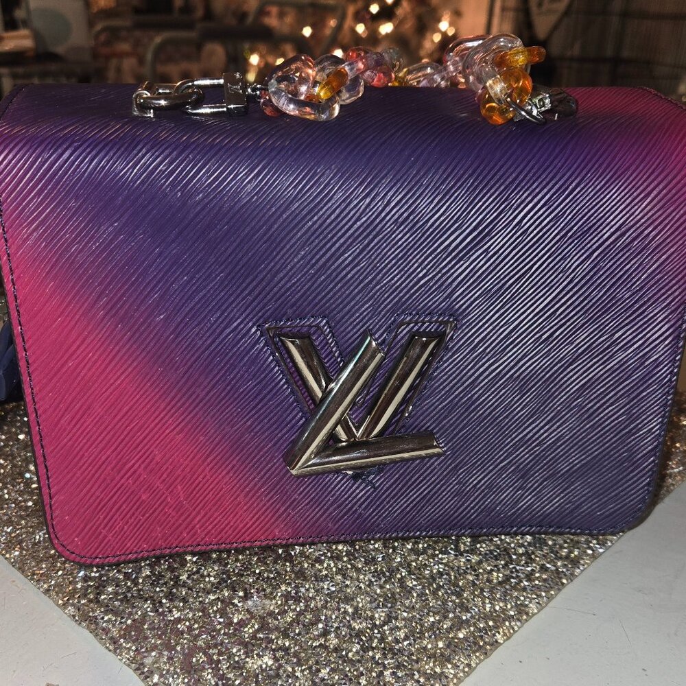 Louis Vuitton Pink Purple & Blue Gradient Epi Leather PM Twist Shoulder Bag.